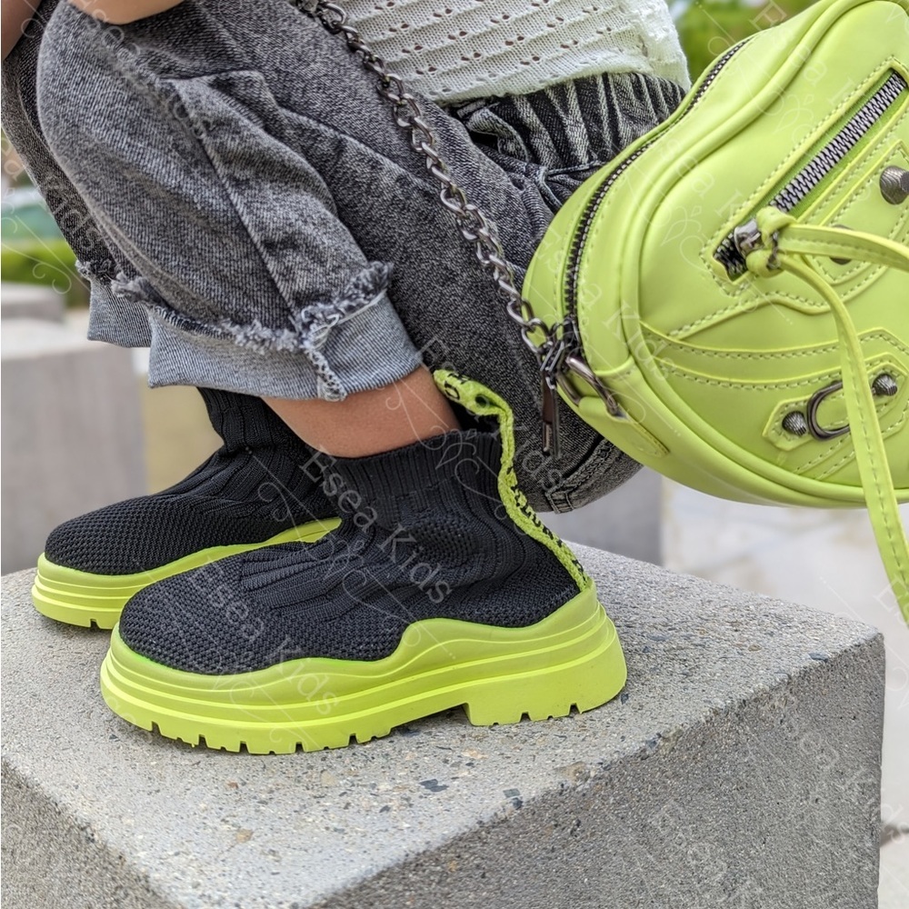 Boutique Lime Sock Sneakers - Picture 2 of 5